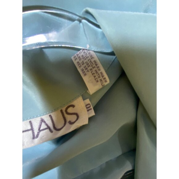 Vintage Chaus Light Blue Button-Up Blouse Size 10 Eighties Secretary Boss Classy - Picture 4 of 4